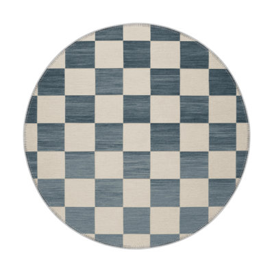 Tapis d'intérieur et d'extérieur à carreaux beige