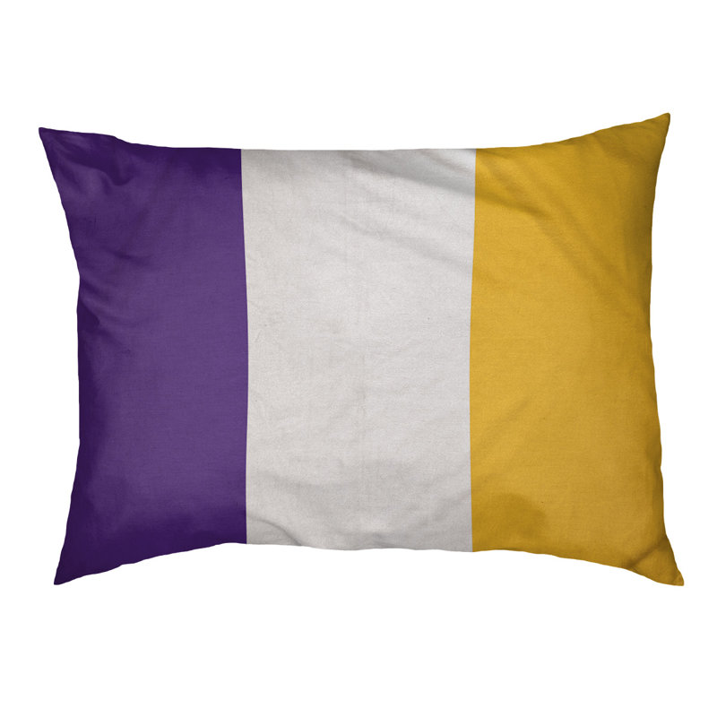 Coussin Minnesota, Grand (l 50 po x P 40 po x H 7 po), Mauve, blanc, jaune