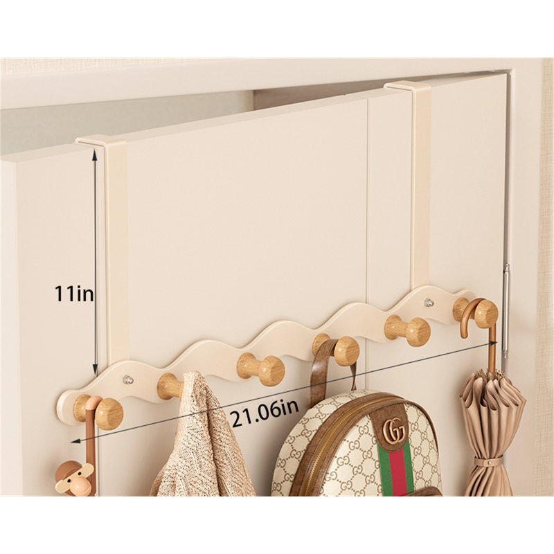 Crochet pour porte en fer et bois, H 11 po x l 21,06 po x P 1,81 po