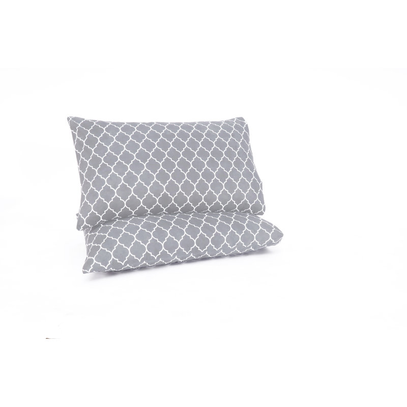  Housses de coussin en microfibre Quatrefoil, Grand, Gris / blanc