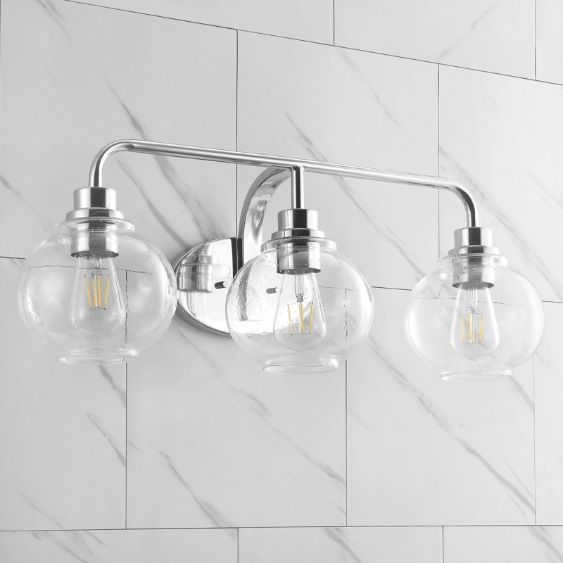 Éclairage pour meuble-lavabo rustique à DEL Daulton, Chrome chrome, 3