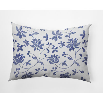 Traditional Floral Polyester Decorative Pillow Rectangular
