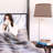 Madison 56 in. Modern LED Bedside Table Lamp with Fabric Drum Shade and Wireless Charging Pad-62954074