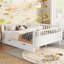Lit plateforme double pour enfants, lit double profil bas avec rails pour filles et garçons, blanc-66276885-66276886