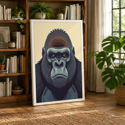 Gorilla in Repose Modern 1 Piece Wrapped Canvas Wall Art