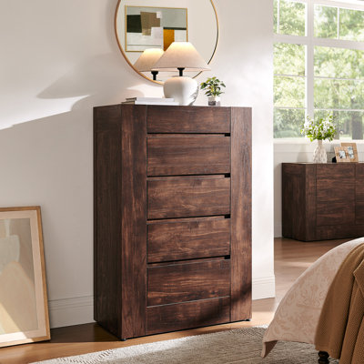 5-Drawer Dresser, Handleless Modern Chest Of Drawers