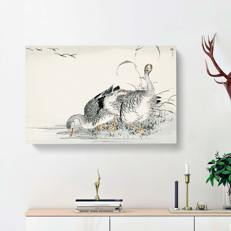 White Fronted Goose by Numata Kashu - Wrapped Canvas, 40cm H x 60cm W x 3cm D