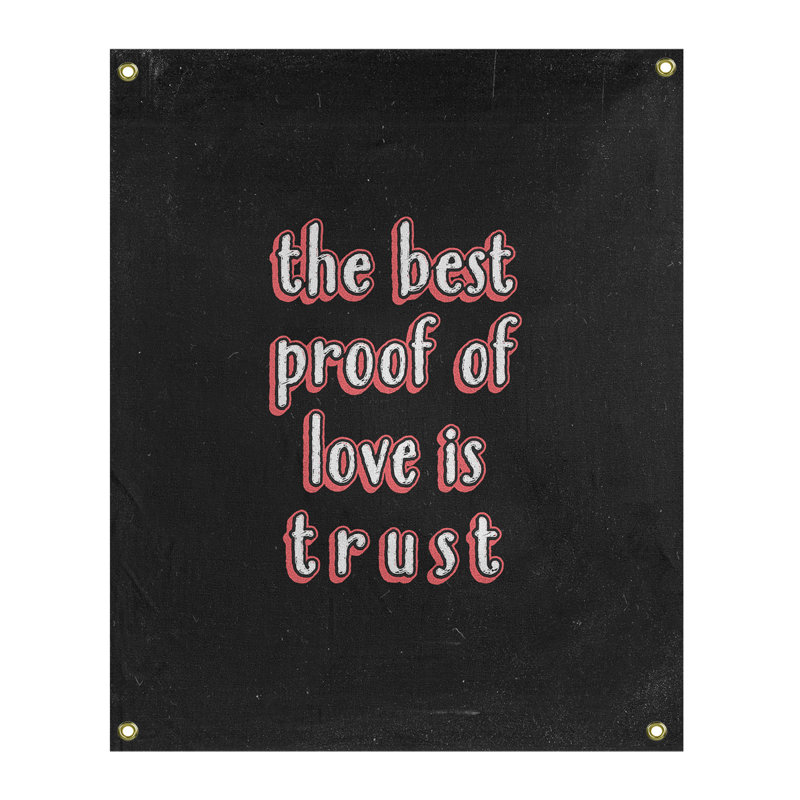 Tapisserie en polyester «Love and Trust» en polyester, H 59 pi x l 50 po, Rouge