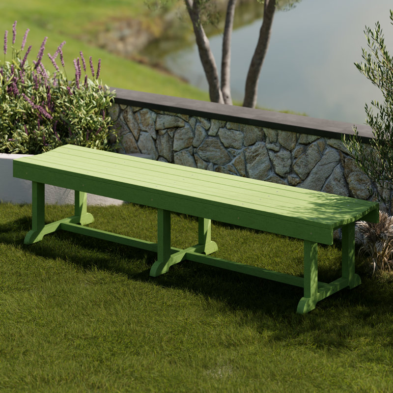 Banc de pique-nique en plastique Heritage, Vert citron, H 17,5 po x l 42 po x P 18 po