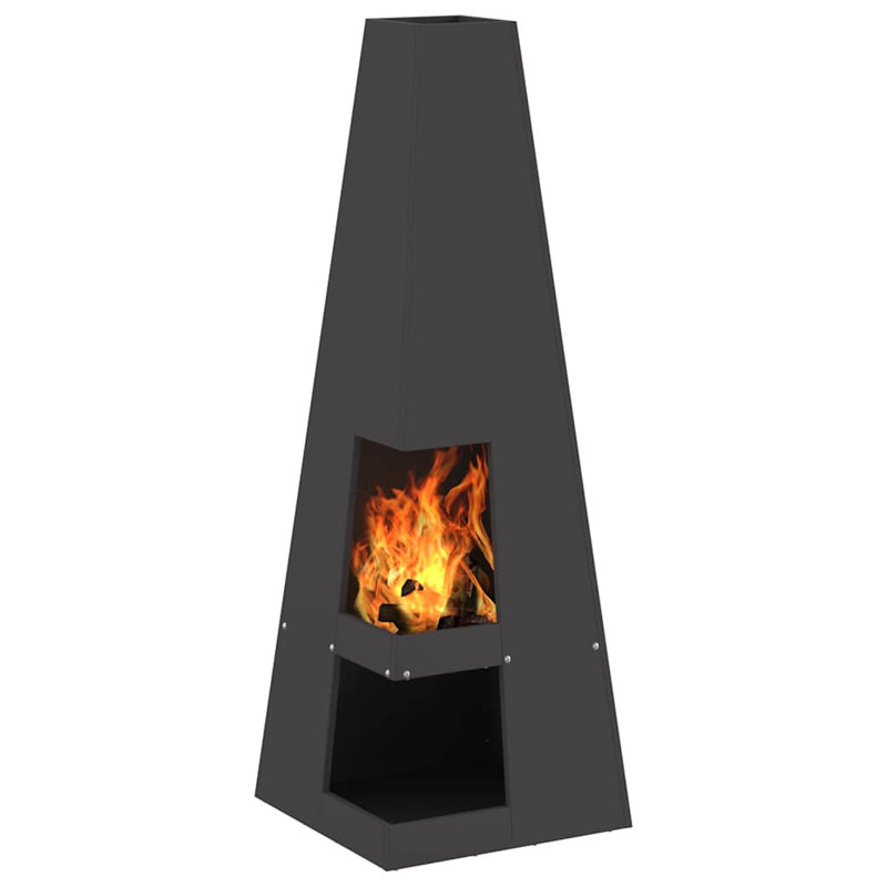 Outdoor Fire Pit, 100cm H x 35cm W x 35cm D, Black