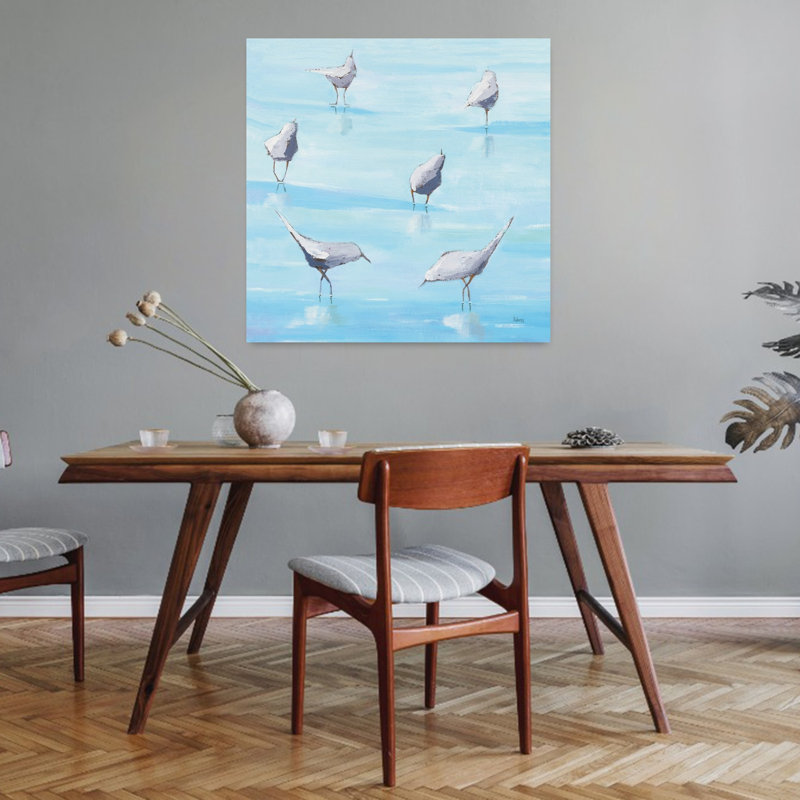Bord de mer, bord de mer, oiseau, art côtier, H 32 po x l 32 po
