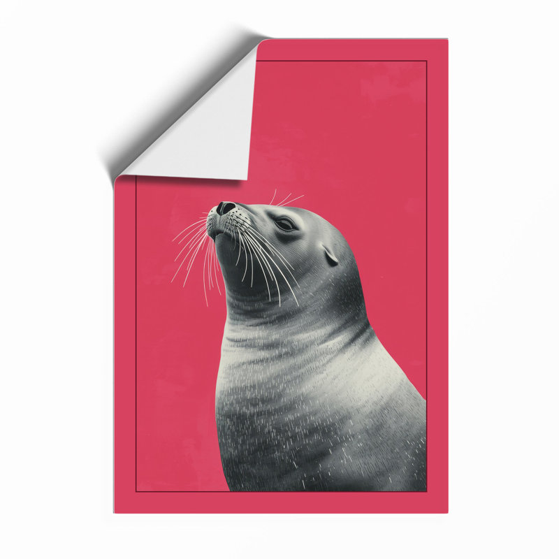 Seal in Pink Modern - Framed Print, Unframed, A1 - 84.1 x 59.4 cm