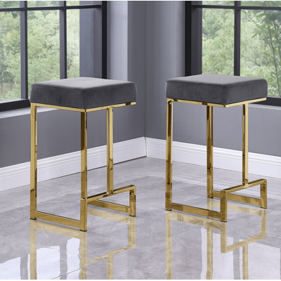 John-Henry Upholstered Counter Stool with Metal Frame