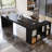 Black L-Shaped Solid Wood Executive Desk-1524513863-1524513862