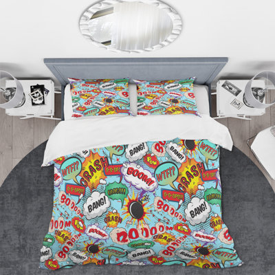 Comic Bang And Boom - Modern Duvet Cover Set - Microfiber Polyester