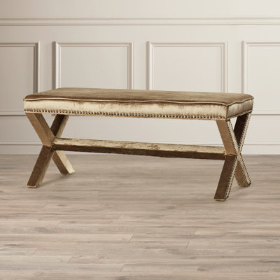 Keldah Cotton Blend Upholstered Bench