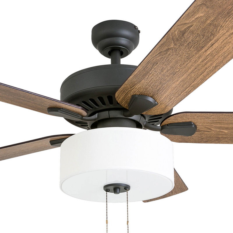 Ventilateur de plafond Canoe Ridge, Bronze avec pales en bois de chauffage