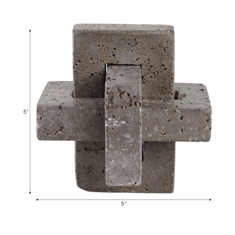 17 nœuds Pierce 17 Travertine, gris, H 5 po x l 5 po x P 5 po