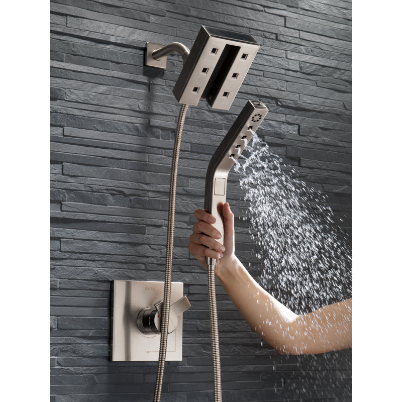 Multi-Function Handheld Shower Head with H2okinetic Technology, Brilliance Stainless