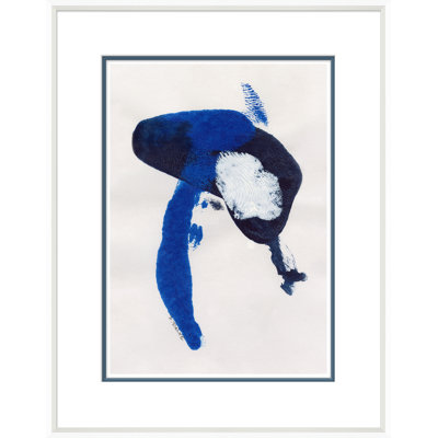 «Abstracts in Blue 4» - Peinture encadrée sur papier