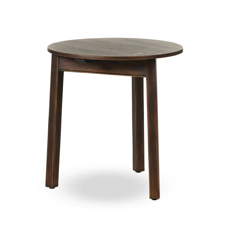 Dzoba Solid Wood Top End Table