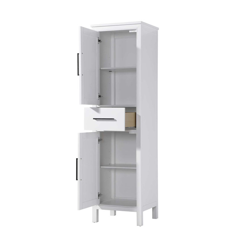 20 Inch Bath Storage Cabinet in White, 72" H x 20" W x 72" D, White
