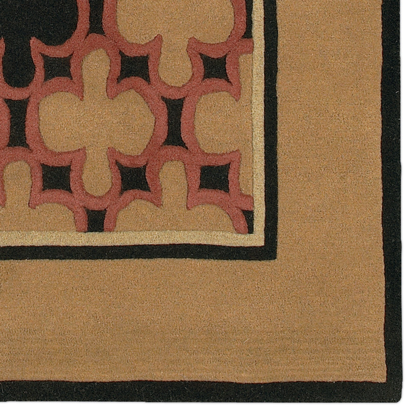 Tapis brun / brun clair en laine touffeté à la main Fuchs, Rectangulaire 2 pi x 3 pi