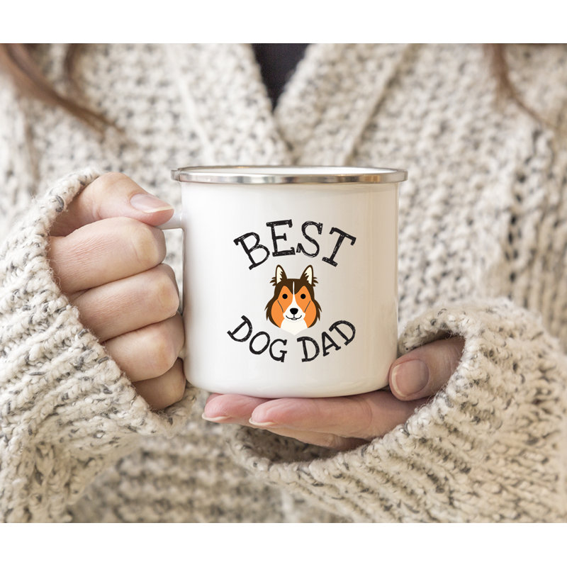 Grande tasse à café « Best Dog Dad », Berger des Shetland