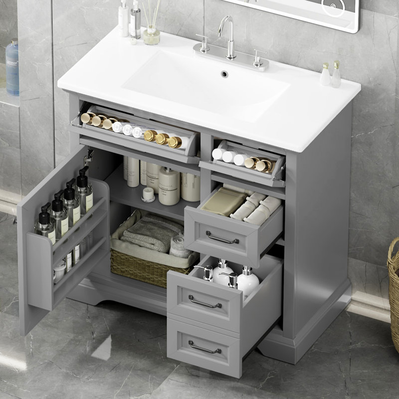 [Vidéo] Meuble-lavabo de 36 po avec lavabo