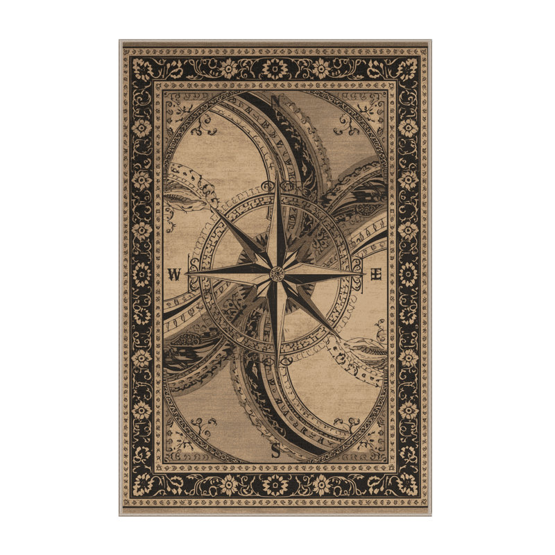 Tapis beige classique lavable à la machine à aimant Patrizius, 8 x 12
