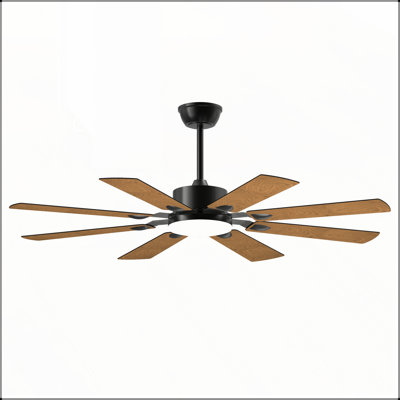 Ventilateur de plafond de 60 pouces avec lumières, télécommande, 8 pales en contreplaqué, moteur à courant continu réversible à 6 vitesses, 3CCT pour un éclairage polyvalent et une circulation d'air