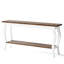 Console rétro française de 70,9 po - très longue table de canapé derrière le canapé avec 3 tablettes, rangement blanc et brun pour les grands canapés modulaires, le couloir et le salon