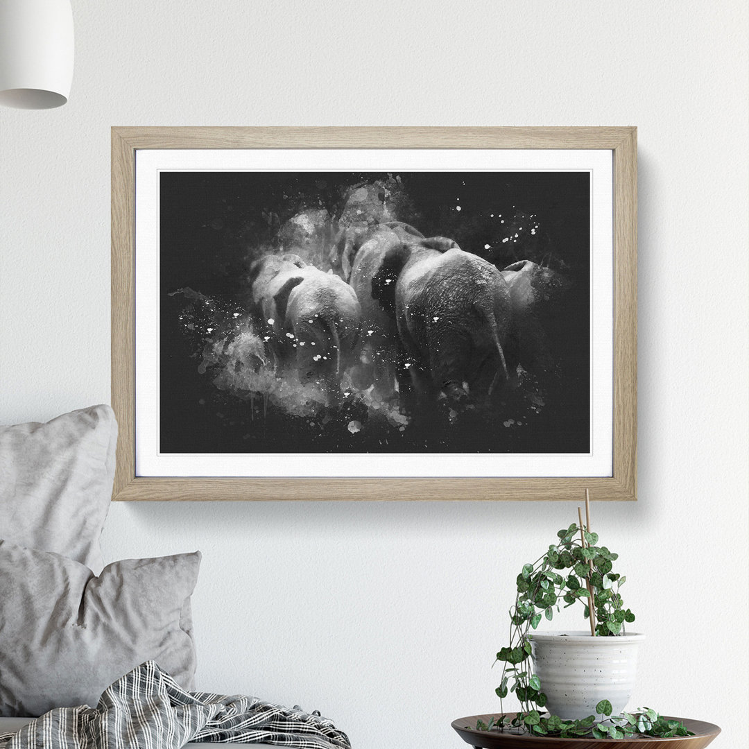 Herd of Elephants - Picture Frame Graphic Art