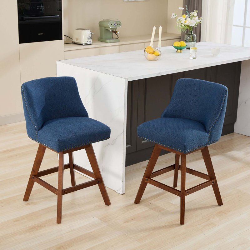 Ensemble de 2 tabourets pivotants Rolland, Bleu