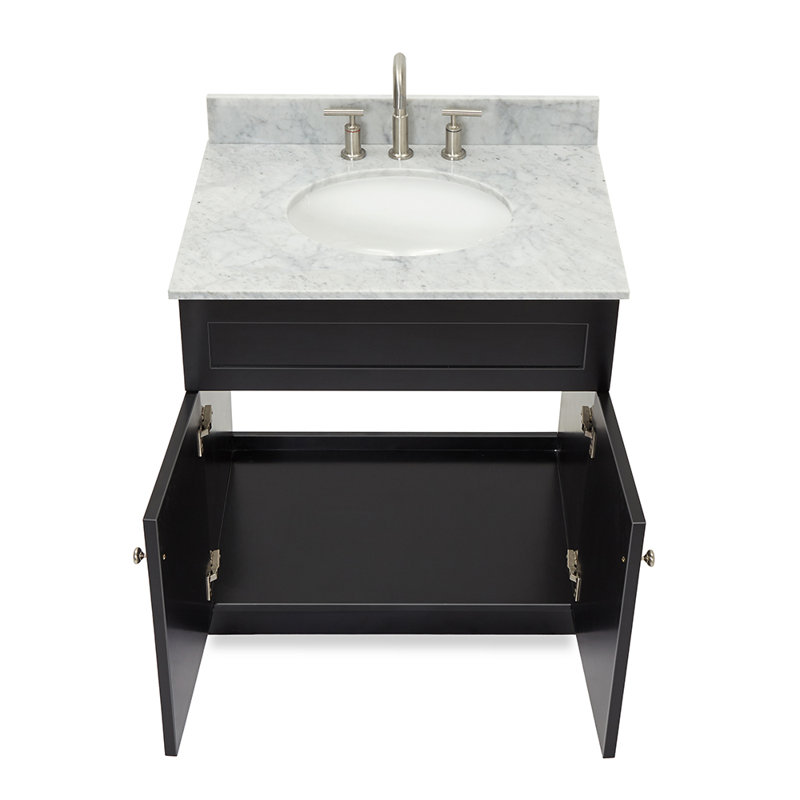 Meuble-lavabo simple avec comptoir Partham 31, Noir