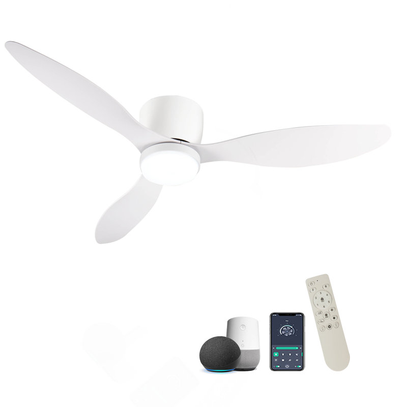 Ventilateurs de plafond encastrés intelligents 52 po avec lumières