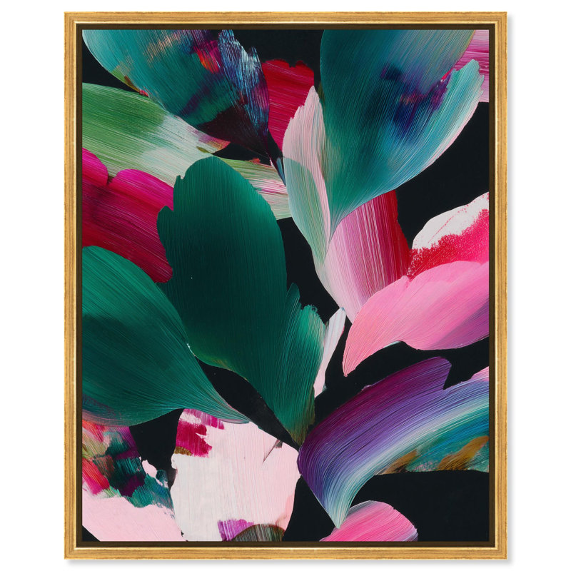 «Swooping Color Symphony I», impression sur toile par Art Remedy, H 25 po x l 21 po, Cadre doré