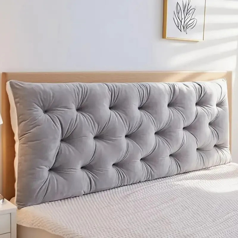 47" Wide Headboard Pillow, Adjustable Loft Natural Cotton Filling, Medium-firm Support Bed Rest Pillow With Removable Cover