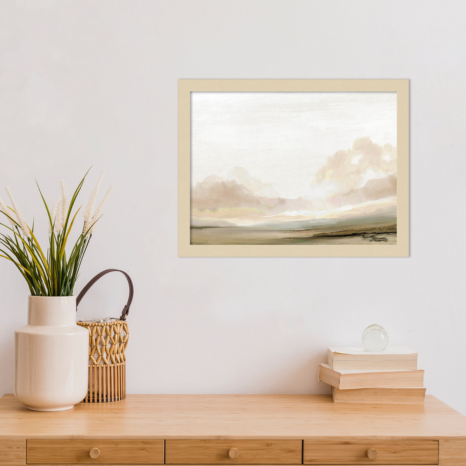Southern Landscape Print by Dan Hobday, Brown, 13" H x 17" W x 1" D