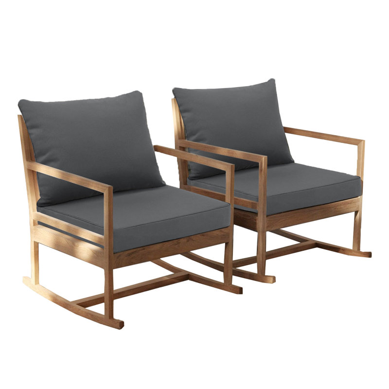 2 Set Of Outdoor Seat And Back Cushion ，Patio Furniture Cushions With Removable Cover, Charcoal Gray, 22" W x 22" D
