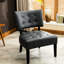 Fauteuil d'appoint en cuir mélangé gris - zone de confort surdimensionnée-1606920673