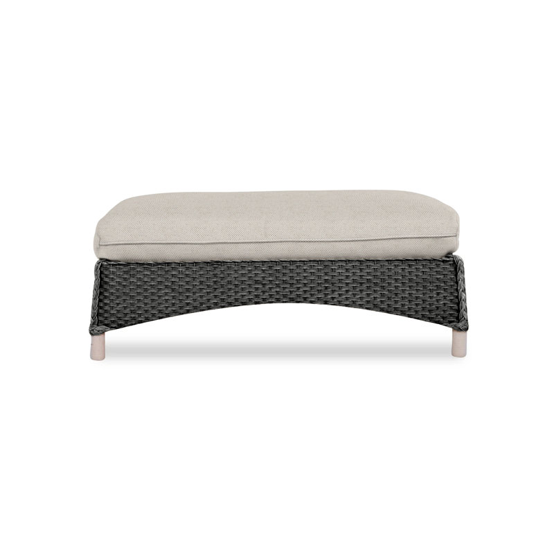 Mandalay Outdoor Ottoman, Beach Natural, Hickory