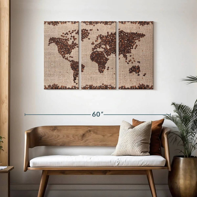 Yarlin Coffee Map, 28" H x 45" W