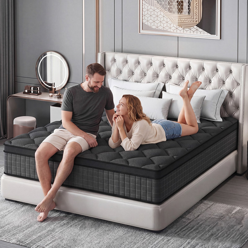 Matelas hybride simple moyen de 8 pouces, 8 pouces, Lit simple