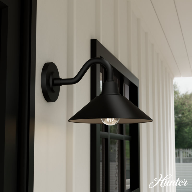 Matte Black Modern Metal Outdoor Wall Light