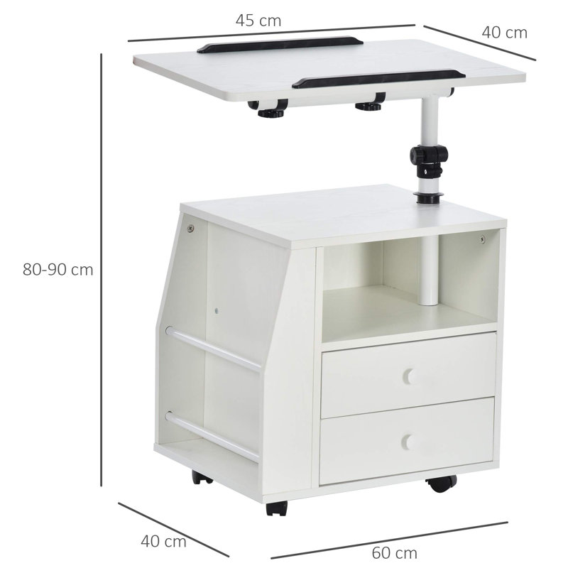 60cm W Steel Bedside Table