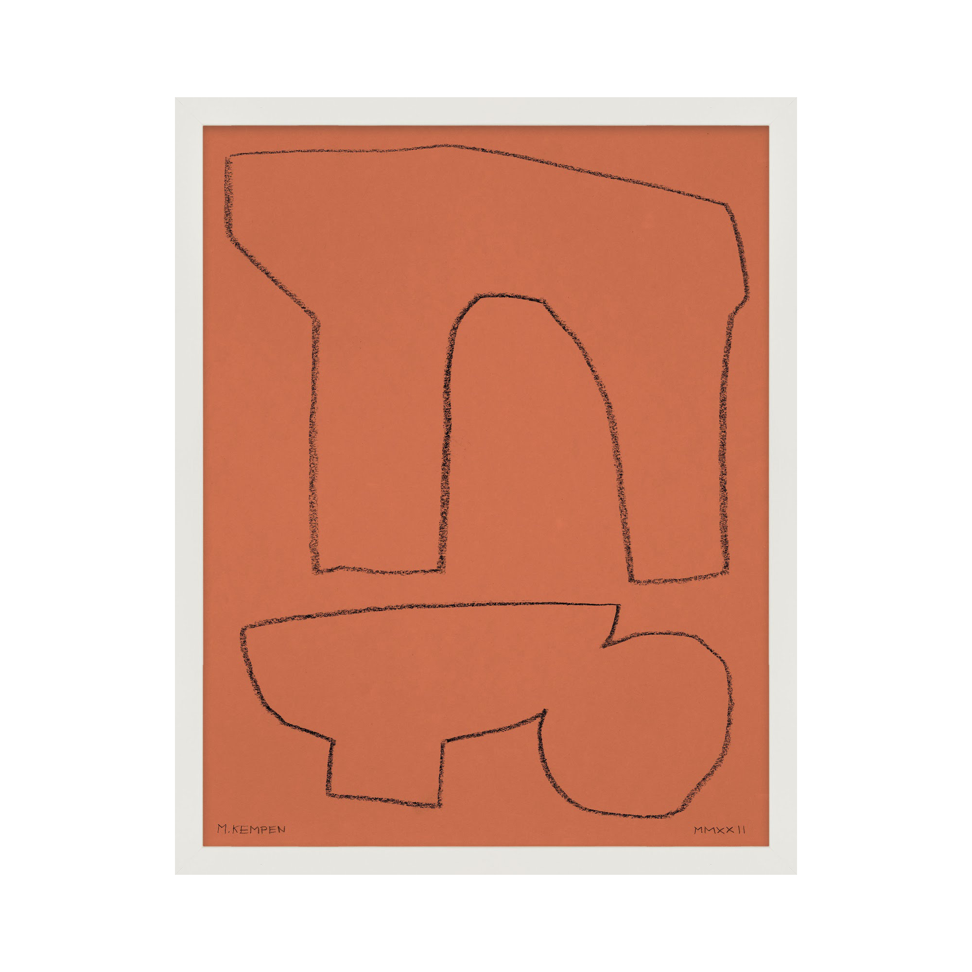Earth 1 by Michael Kempen, 30" W x 38" H, White Framed