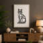 Seated Cat in Line Minimalist - Wrapped Canvas-1319693066-1319693065