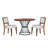 Space-saving Oak Dining Table Sets, Solid Veneer, Rustic Modern Style