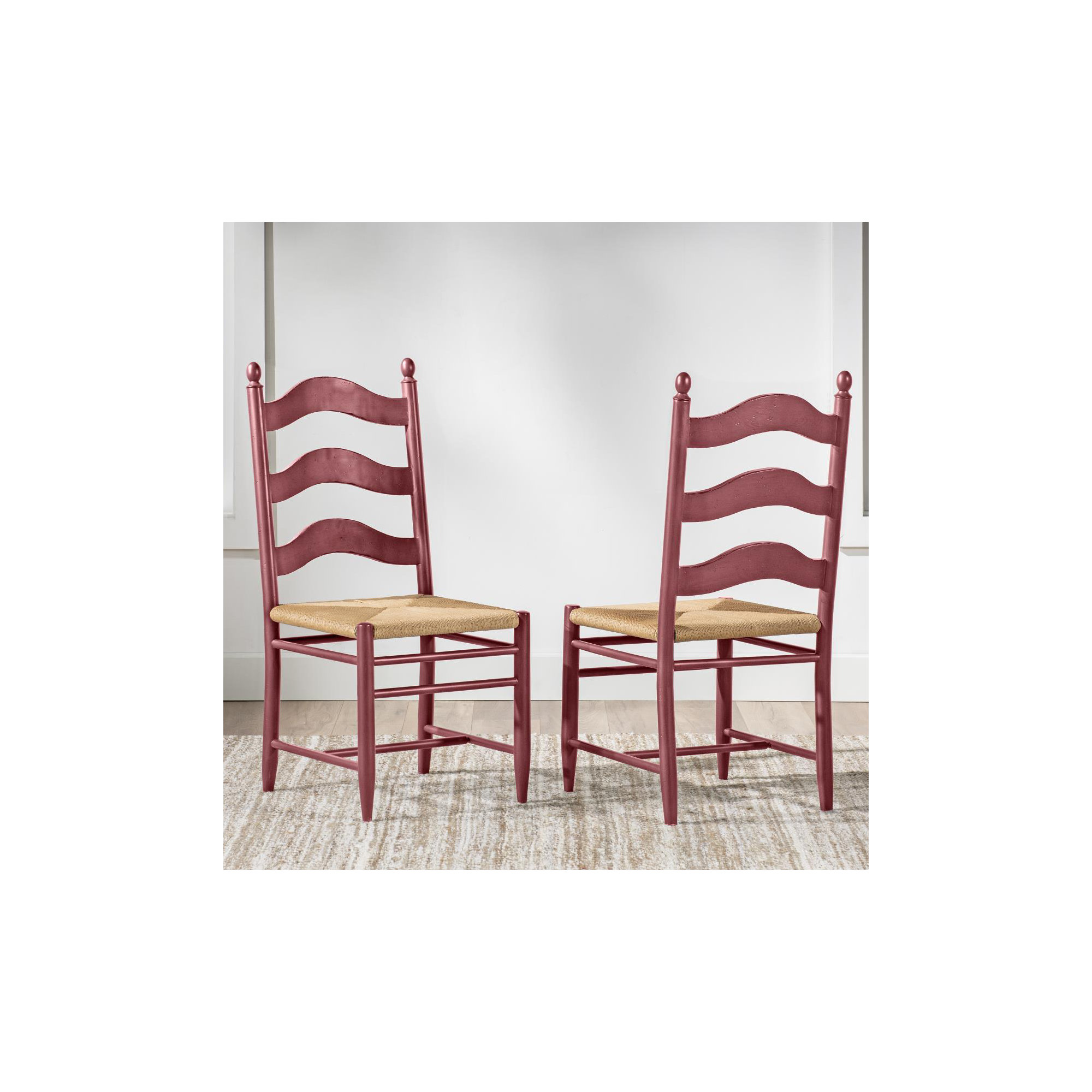 Country Living Ladder Back Side Chair, Red